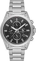Santa Barbara Polo Legend Quartz Day-Date Multifunction GMT Black Dial Steel Bracelet SB.1.10675-1