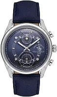 Santa Barbara Polo Legend Quartz Day-Date Navy Blue Dial Navy Blue Leather Strap SB.1.10667-2