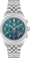Santa Barbara Polo Legend Quartz Day-Date Multifunction GMT Green Dial Steel Bracelet SB.1.10653-4