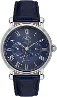 Santa Barbara Polo Legend Quartz Day-Date Moonphase Navy Blue Dial Navy Blue Leather Strap SB.4.10033-3