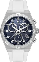 Santa Barbara Polo Legend Quartz Chrono Date Blue Dial White Silicone Strap SB.1.10659-2