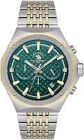 Santa Barbara Polo Legend Quartz Chrono Green Dial Bicolor Steel Bracelet SB.5.10005-4