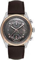 Santa Barbara Polo Legend Quartz Day-Date Grey Dial Brown Leather Strap SB.1.10667-5