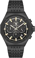 Santa Barbara Polo Legend Quartz Chrono Black Dial Black Steel Bracelet PVD SB.5.10005-5