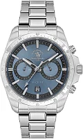 Santa Barbara Polo Legend Quartz Chrono Date Blue Dial Steel Bracelet SB.1.10698-5