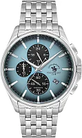 Santa Barbara Polo Legend Quartz Chrono Date Blue Dial Steel Bracelet SB.4.10041-6