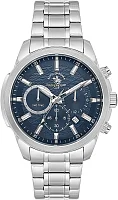 Santa Barbara Polo Legend Quartz Chrono Date Navy Dial Steel Bracelet SB.4.10047-3
