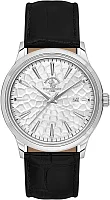 Santa Barbara Polo Noble Quartz Date Silver Dial Black Leather Strap SB.4.10038-1