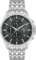 Santa Barbara Polo Legend Quartz Chrono Date Black Dial Steel Bracelet SB.4.10041-2