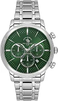 Santa Barbara Polo Legend Quartz Chrono Date Green Dial Steel Bracelet SB.4.10046-5