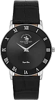 Santa Barbara Polo Noble Quartz Black Dial Black Leather Strap SB.1.10708-1
