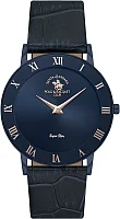 Santa Barbara Polo Noble Quartz Navy Dial Navy Leather Strap SB.1.10708-4