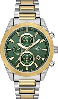 Santa Barbara Polo Legend Quartz Chrono Date Green Dial Steel Bracelet SB.1.10700-5