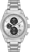 Santa Barbara Polo Legend Quartz Chrono Date Silver Dial Steel Bracelet SB.1.10700-7