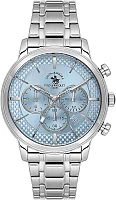 Santa Barbara Polo Legend Quartz Chrono Date Blue Dial Steel Bracelet SB.4.10046-4
