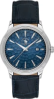 Santa Barbara Polo Noble Quartz Date Navy Dial Navy Leather Strap SB.4.10038-3