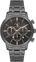 Santa Barbara Polo Legend Quartz Chrono Date Black Dial Steel Bracelet Black PVD SB.4.10046-7
