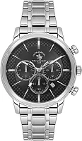 Santa Barbara Polo Legend Quartz Chrono Date Black Dial Steel Bracelet SB.4.10046-2
