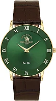 Santa Barbara Polo Noble Quartz Green Dial Brown Leather Strap SB.1.10708-3