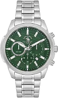 Santa Barbara Polo Legend Quartz Chrono Date Green Dial Steel Bracelet SB.4.10047-4