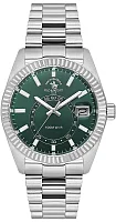 Santa Barbara Polo Legend Quartz Date Green Dial Steel Bracelet SB.1.10598-2