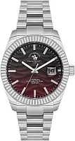 Santa Barbara Polo Luxury Automatic Date Burgundy Dial Steel Bracelet SB.1.10654-4