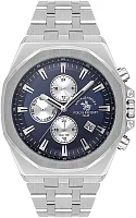 Santa Barbara Polo Luxury Quartz Day-Date Multifunction GMT Navy Blue Dial Steel Bracelet SB.1.10546-3