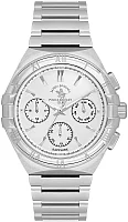 Santa Barbara Polo Luxury Quartz Day-Date Silver Dial Steel Bracelet SB.1.10548-6