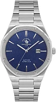 Santa Barbara Polo Noble Quartz Date Navy Blue Dial Steel Superslim Bracelet SB.1.10673-3