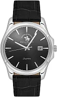 Santa Barbara Polo Noble Quartz Date Black Dial Brown Leather Strap SB.1.10535-2