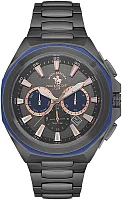Santa Barbara Polo Prive Quartz Day-Date Multifunction GMT Black Dial Black Steel Bracelet PVD SB.1.10539-4