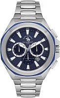 Santa Barbara Polo Prive Quartz Day-Date Multifunction GMT Blue Dial Steel Bracelet SB.1.10539-2