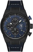 Santa Barbara Polo Prive Quartz Chrono Date Navy Blue Dial Navy Blue Leather Strap SB.3.10001-3