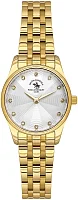 Santa Barbara Polo Unique Lady Quartz Silver Dial Gold Steel Bracelet Gold PVD SB.1.10649-3