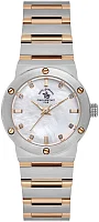Santa Barbara Polo Unique Lady Quartz Silver Pearl Dial Bicolor Steel Bracelet Rose Gold PVD SB.1.10664-5