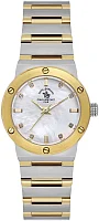 Santa Barbara Polo Unique Lady Quartz Silver Pearl Dial Bicolor Steel Bracelet Gold PVD SB.1.10664-4