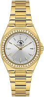 Santa Barbara Polo Unique Lady Quartz Silver Dial Gold Steel Bracelet Gold PVD SB.1.10647-3