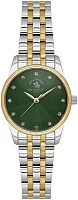 Santa Barbara Polo Unique Lady Quartz Green Dial Bicolor Steel Bracelet Gold PVD SB.1.10649-5