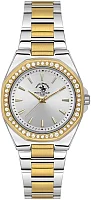 Santa Barbara Polo Unique Lady Quartz Silver Dial Bicolor Steel Bracelet Gold PVD SB.1.10647-4