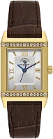 Santa Barbara Polo Unique Lady Quartz Silver Dial Brown Leather Strap Gold PVD SB.1.10660-2