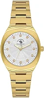 Santa Barbara Polo Unique Lady Quartz Silver Dial Gold PVD Steel Bracelet SB.1.10665-2