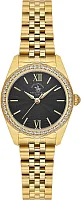 Santa Barbara Polo Unique Lady Quartz Black Dial Steel Bracelet Gold PVD SB.1.10687-7