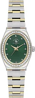 Santa Barbara Polo Unique Lady Quartz Green Dial Bicolor Steel Bracelet Gold PVD SB.1.10686-5