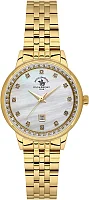 Santa Barbara Polo Unique Lady Quartz White Pearl Dial Steel Bracelet Gold PVD SB.1.10695-2