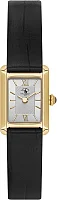 Santa Barbara Polo Unique Lady Quartz Silver Dial Black Leather Strap Gold PVD SB.1.10694-2
