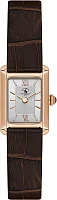 Santa Barbara Polo Unique Lady Quartz Silver Dial Brown Leather Strap Rose Gold PVD SB.1.10694-4