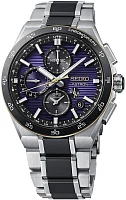 Seiko Astron GPS Solar Dual-Time Seiko Purple Titanium Ceramic Insert 145th Anniversary Limited Edition HAB011J1