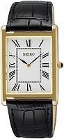 Seiko Classic Gent Rectangular Sapphire Yellow Gold PVD SWR104P1