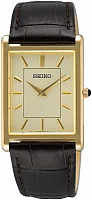 Seiko Classic Gent Rectangular Sapphire Yellow Gold PVD SWR106P1