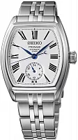 Seiko Presage Prestige Line Tonneau Automatic Craftsmanship Series White Enamel Dial 24h SPB537J1